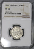 1933-E NGC MS 65 GERMANY 1 Mark 3rd Reich Coin POP 1/0 (17102603C)