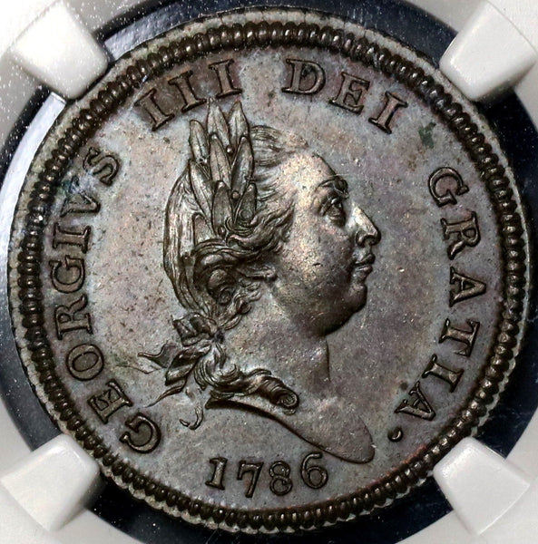 1786 NGC PF 64 Isle Man 1/2 Penny George III Britain Proof Coin POP 1/0 (21090705C)