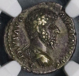 163 NGC XF LUCIUS VERUS Roman Empire Denarius Mars Rare Portrait 5/5 4/5 (18113001C)