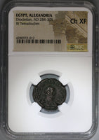 292 NGC Ch XF Diocletian Roman Egypt Alexandria Tetradrachm Athena Mint Error (21090202C)