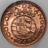 1948 NGC MS 66 RED Angola 10 Centavos Portugal Colony Coin POP 2/0  (18092307C)