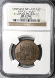 1790s NGC MS 62 Ancient Gateway & Library Conder 1/2 Penny Bury D&H 29d (18090603C)