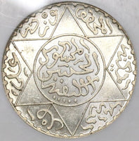 1892 NGC MS 62 Morocco 2 1/2  Dirhams 1310 AH Silver Paris Mint Coin (21082002C)