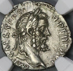 193/4 NGC Ch XF Septimius Severus Denarius Victory Roman Empire (18030801C)