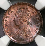 1888 NGC MS 63 Dewas 1/12 Anna Victoria Senior Branch India Coin (21082101C)