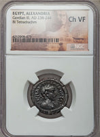 242 NGC Ch VF Gordian III Roman Egypt Alexandria Tetradrachm Sarapis Bust R4 Coin (17081002D)