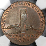 1795 NGC MS 63 Boots Shoes Conder 1/2 Penny Guest's D&H 308 (18021707C)