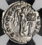 166 NGC MS Marcus Aurelius Roman Empire Denarius Victory Parthia Commemorative (17092801D)