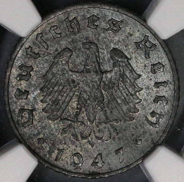 1947-A NGC MS 62 Allied Occupation Germany 5 Pfennig Coin (17102602C)