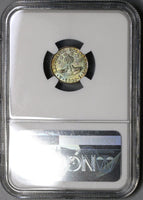 1830 NGC MS 64 BOLIVIA Silver 1/2 Sol Toned Bolivar Coin (17101101D)
