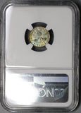 1830 NGC MS 64 BOLIVIA Silver 1/2 Sol Toned Bolivar Coin (17101101D)