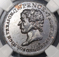 1795 NGC MS 62 Armed Citizens Conder 1/2 Penny Spence D&H 681D Token Coin (18121601C)