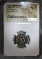 293 NGC Ch Fine Galerius Egypt Alexandria Roman Tetradrachm Elpis Happiness  R3 (21090204C)