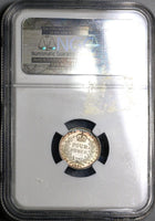 1891 NGC MS 65  British Guiana Silver 4 Pence Britain Empire Coin (17102401CZ)