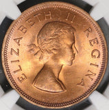 1954 NGC MS 63 South Africa Penny Elizabeth II Mint State Coin (21082107C)