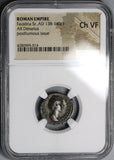 138 NGC Ch VF Faustina Sr Roman Empire Denarius Temple Pietas Rare Pedigree (20081401C)
