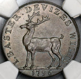 1796 NGC MS 64 Stag Conder 1/2 Penny Token Wiltshire Devizes D&H 2A POP 3/0 (21083101C)