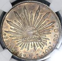 1889-As NGC MS 63 MEXICO Silver 8 Reales Coin Scarce Alamos POP 4/5 (18052501C)