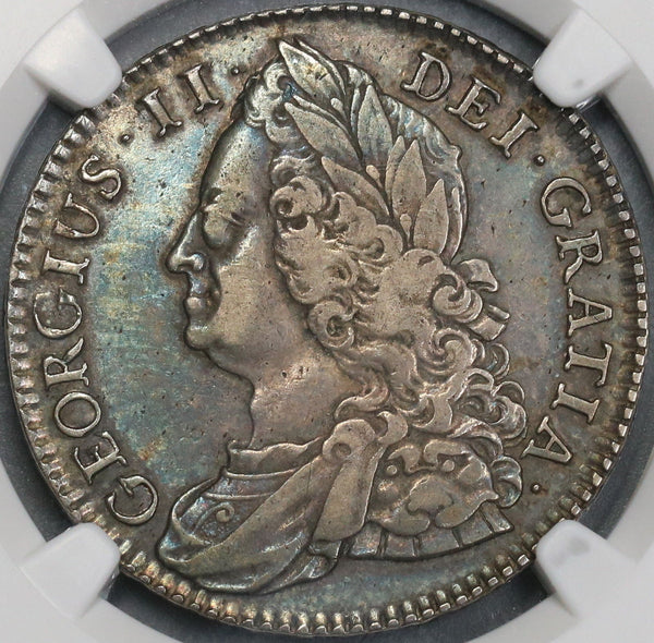 1745 NGC XF 40 Silver 1/2 Crown ROSES Reverse GREAT BRITAIN POP 1/1 (18030802C)