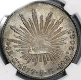 1877-Ga IC NGC MS 63 MEXICO Silver 8 Reales Coin (18032402C)