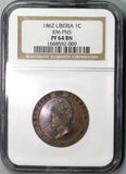 1862 NGC PF 64 LIBERIA Large 1 Cent Rare Proof Coin POP 1/1 (18091803C)