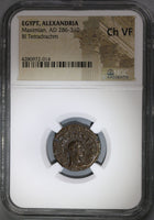294 NGC Ch VF Maximian Tetradrachm Egypt Alexandria Elpis Happiness Mint Error (21090201C)