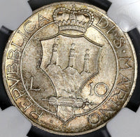 1937 NGC MS 64 SAN MARINO Silver 10 lire 20K Coins Minted (17102604C)