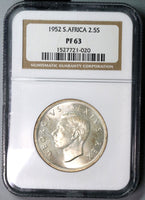 1952 NGC PF 63 SOUTH AFRICA 2 1/2 Shillings Proof King George VI Coin (18091504C)