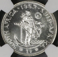 1952 NGC PF 66 SOUTH AFRICA Proof Silver Shilling BU Coin (17062405C)