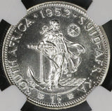 1952 NGC PF 66 SOUTH AFRICA Proof Silver Shilling BU Coin (17062405C)