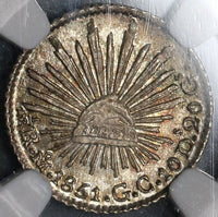 1851-Mo NGC MS 66 MEXICO GEM Silver 1/2 Real Coin POP 3/0 (17082901D)