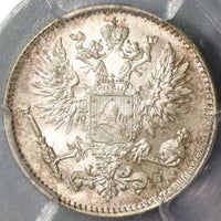 1915 PCGS MS 66 FINLAND Silver 50 Pennia Russia Imperial Duchy Coin (18090813C)