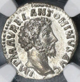 161 NGC MS Marcus Aurelius Roman Empire Denarius Providentia UNC (17081003D)