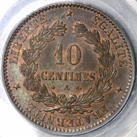 1871-A PCGS MS 63 France 10 Centimes Paris Mint State Coin (21090904C)