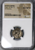 103 TRAJAN Roman Empire Denarius Superb Style Mars NGC Ch XF Star (18031401C)