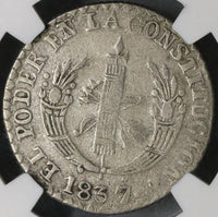 1837 NGC VF 25 Ecuador Transposed Legends Silver 2 Reales Quito Coin (21082405C)