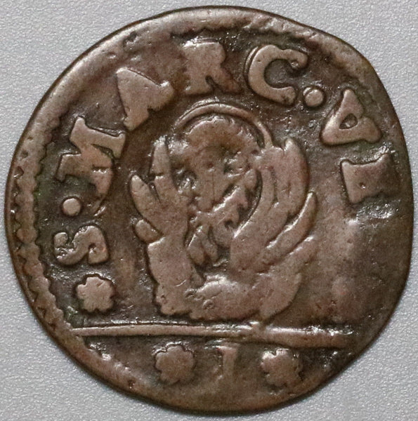 1688 Armata Morea 1 Soldo Republic of Venice Winged Lion Copper Coin (21060601R)