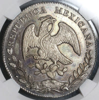 1877-Ga JA NGC MS 62 MEXICO Silver 8 Reales Coin (17111002D)