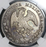 1877-Ga JA NGC MS 62 MEXICO Silver 8 Reales Coin (17111002D)