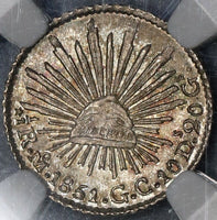 1851-Mo NGC MS 66 MEXICO GEM Silver 1/2 Real Coin POP 3/0 (17082901D)