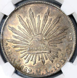 1889-As NGC MS 63 MEXICO Silver 8 Reales Coin Scarce Alamos POP 4/5 (18052501C)