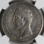 1827-Q NGC VF FRANCE Silver 5 francs RARE Perpignan Mint 484K Coin (18090808C)