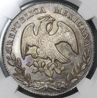 1877-Ga JA NGC MS 62 MEXICO Silver 8 Reales Coin (17111002D)