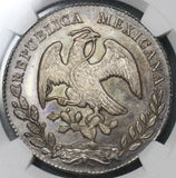 1877-Ga JA NGC MS 62 MEXICO Silver 8 Reales Coin (17111002D)