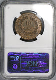 1887-A NGC MS 63 France 10 Centimes Paris Key Date Ceres Coin (21082802C)