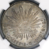 1877-Ga IC NGC MS 63 MEXICO Silver 8 Reales Coin (18032402C)