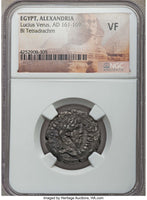 162 NGC VF Lucius Verus Alexandria Roman Egypt Tetradrachm Nilus R5 Coin (17110902D)