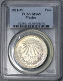 1921 PCGS MS 65 Mexico Silver 1 UN Peso Coin (18032902C)