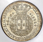 1822 NGC MS 62  PORTUGAL Silver 400 Reis Coin POP 1/1 (17120301C)