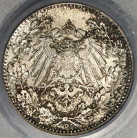 1918-D PCGS MS 65 Germany 1/2 Mark Silver Coin (18090602C)